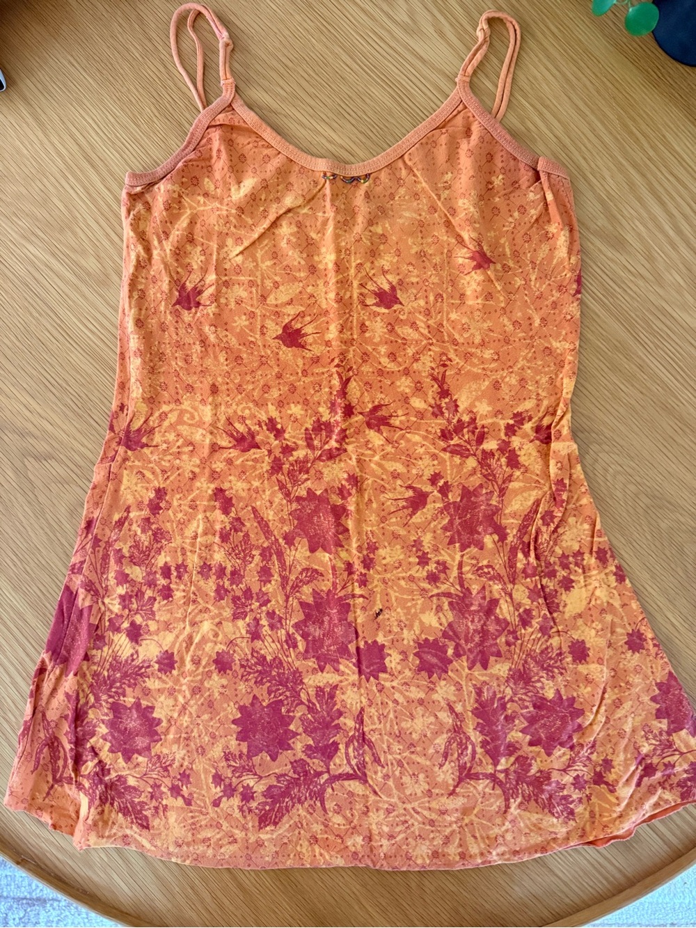Vintage Language Orange Floral Cami tank